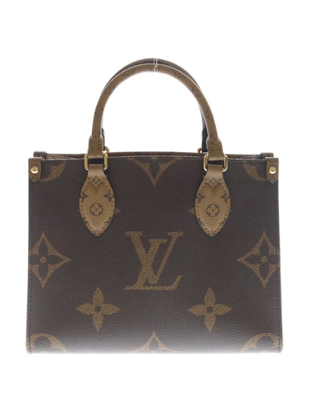 Louis Vuitton On The Go PM 2-Way Back Monogram Reverse Leather Brown Tote Bag - Picture 1 of 8
